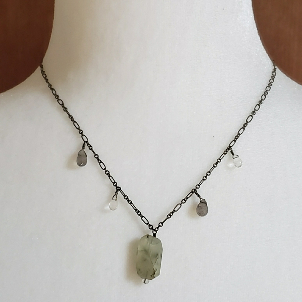 Raw gemstone pendent necklace